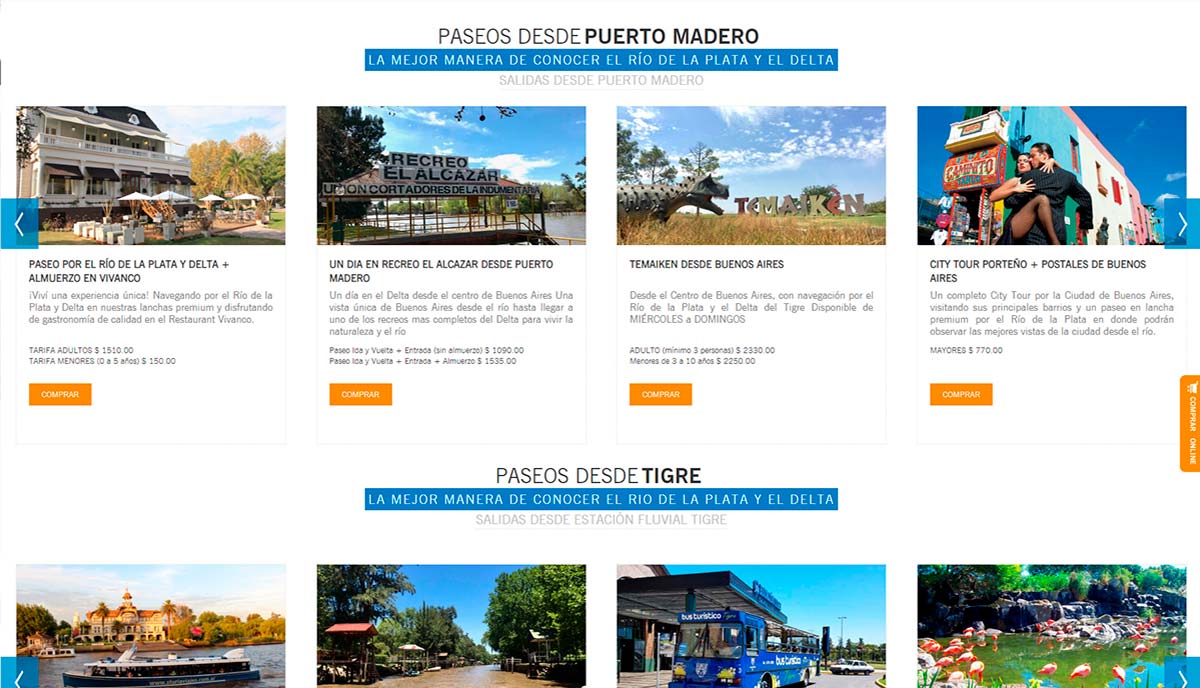 Diseño de página web para viajes y turismo